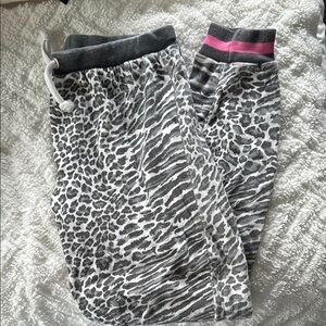 Gray Leopard Print Joggers